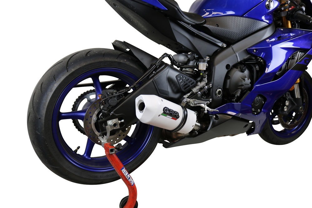 Exhaust compatible with Yamaha Yzf R6 2017-2025, Albus Evo4, Slip-on exhaust including removable db killer and link pipe, EPA-compliant 