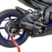 Exhaust compatible with Yamaha Yzf R6 2017-2025, Furore Evo4 Nero, Slip-on exhaust including removable db killer and link pipe, EPA-compliant 