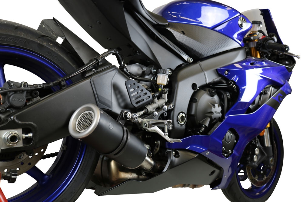 Exhaust compatible with Yamaha Yzf R6 2017-2025, M3 Black Titanium, Slip-on exhaust including removable db killer and link pipe, EPA-compliant 