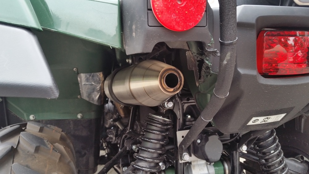 Exhaust compatible with Yamaha Grizzly 550 2007-2024, Deeptone Atv, Slip-on exhaust including removable db killer and link pipe, EPA-compliance NOT required 