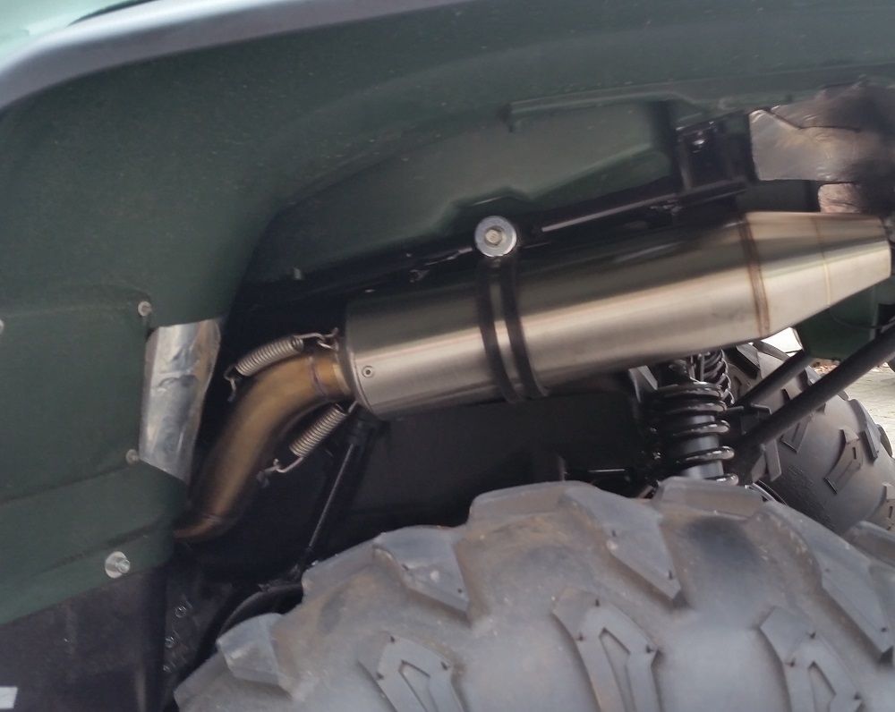 Exhaust compatible with Yamaha Grizzly 550 2007-2024, Deeptone Atv, Slip-on exhaust including removable db killer and link pipe, EPA-compliance NOT required 