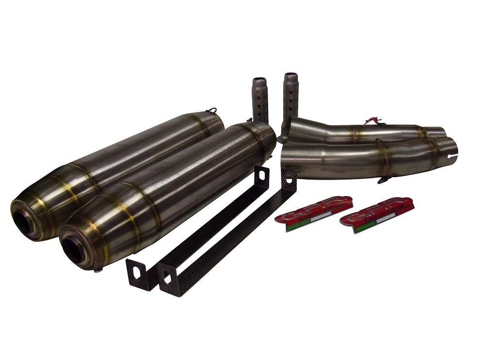 Exhaust compatible with Yamaha YZF 1000 R1 2004-2006, Deeptone Inox, Dual slip-on including removable db killers and link pipes, EPA-compliant 