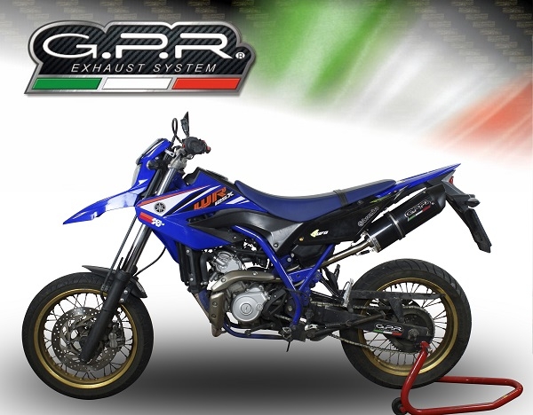 Exhaust compatible with Yamaha WR125X 2009-2014, Furore Nero, Slip-on exhaust including removable db killer and link pipe, EPA-compliant 