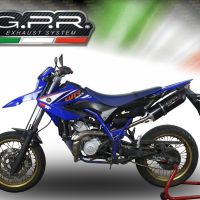 Exhaust compatible with Yamaha WR125X 2009-2014, Furore Nero, Slip-on exhaust including removable db killer and link pipe, EPA-compliant 