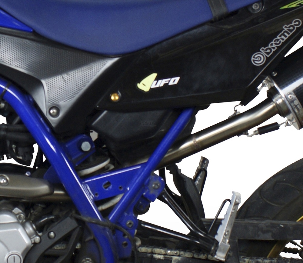 Exhaust compatible with Yamaha WR125X 2009-2014, Furore Nero, Slip-on exhaust including removable db killer and link pipe, EPA-compliant 