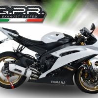 Exhaust compatible with Yamaha Yzf R6 2006-2020, Albus Ceramic, Slip-on exhaust including removable db killer and link pipe, EPA-compliant 