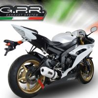 Exhaust compatible with Yamaha Yzf R6 2006-2020, Albus Ceramic, Slip-on exhaust including removable db killer and link pipe, EPA-compliant 