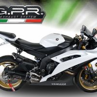 Exhaust compatible with Yamaha Yzf R6 2006-2020, Furore Nero, Slip-on exhaust including removable db killer and link pipe, EPA-compliant 
