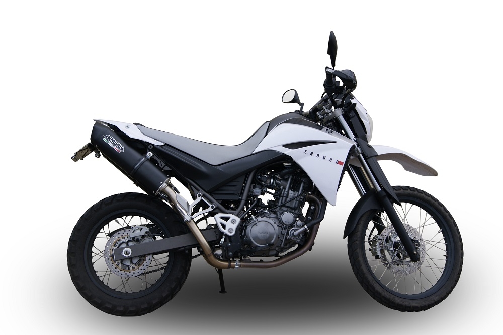 Exhaust compatible with Yamaha Xt 660 X-R 2004-2014, Furore Nero, Dual slip-on including removable db killers and link pipes, not EPA-compliant 