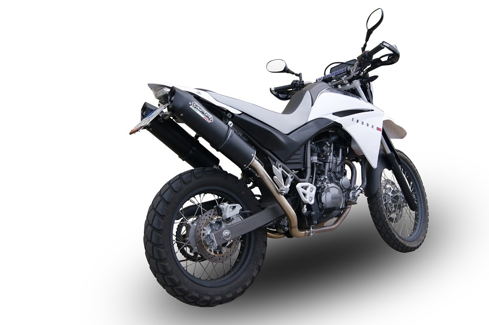 Exhaust compatible with Yamaha Xt 660 X-R 2004-2014, Furore Nero, Dual slip-on including removable db killers and link pipes, not EPA-compliant 
