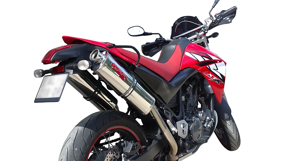 Exhaust compatible with Yamaha Xt 660 X-R 2004-2014, Trioval, Dual slip-on including removable db killers and link pipes, not EPA-compliant 