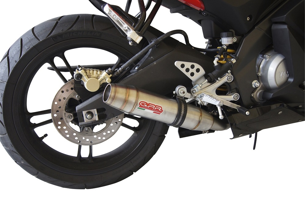 Exhaust compatible with Yamaha YZF 125 R 2008-2013, Deeptone Inox, Full system exhaust, including removable db killer 