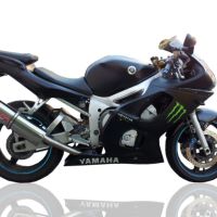 Exhaust compatible with Yamaha Yzf R6 1999-2002, Trioval, Slip-on exhaust including removable db killer and link pipe, EPA-compliant 