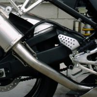 Exhaust compatible with Yamaha YZF 1000 R1 2002-2003, Albus Ceramic, Slip-on exhaust including removable db killer and link pipe, EPA-compliant 