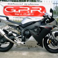 Exhaust compatible with Yamaha YZF 1000 R1 2002-2003, Trioval, Slip-on exhaust including removable db killer and link pipe, EPA-compliant 
