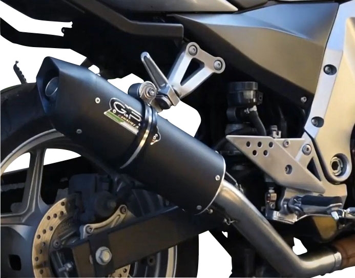 Exhaust compatible with Kawasaki Z-750 S 2007-2014, Furore Nero, Slip-on exhaust including removable db killer and link pipe, not EPA-compliant 