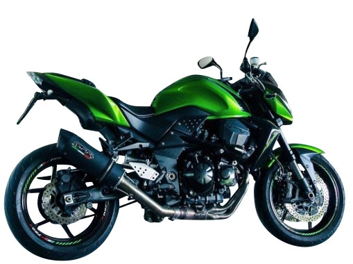 Exhaust compatible with Kawasaki Z-750 S 2004-2006, Furore Nero, Slip-on exhaust including removable db killer and link pipe, not EPA-compliant 