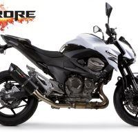 Exhaust compatible with Kawasaki Z-800E 2009-2016, Furore Nero, Slip-on exhaust including removable db killer and link pipe, EPA-compliant 