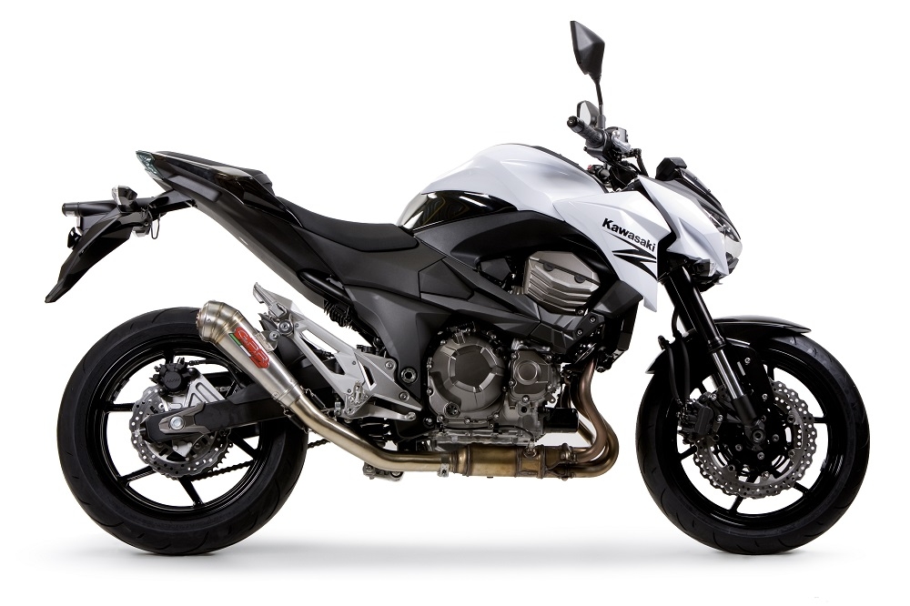 Exhaust compatible with Kawasaki Z-800 2009-2016, Powercone Evo, Slip-on exhaust including removable db killer and link pipe, EPA-compliant 