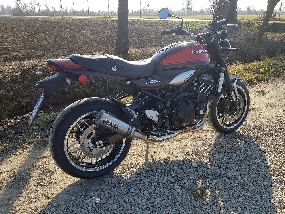Exhaust compatible with Kawasaki Z900RS 2021-2024, M3 Inox , Slip-on exhaust including removable db killer and link pipe, EPA-compliant 