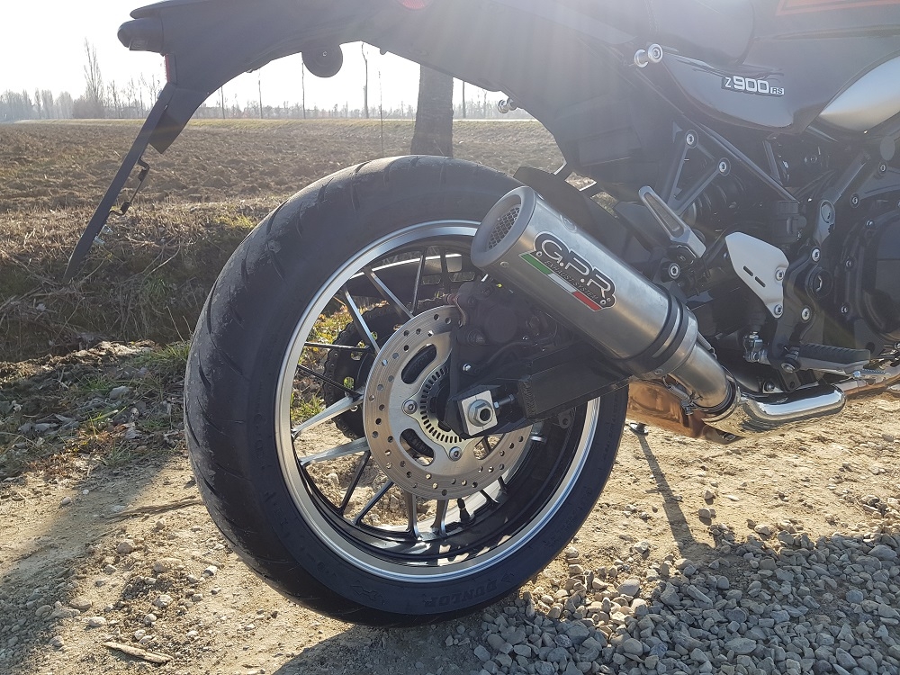 Exhaust compatible with Kawasaki Z900RS 2021-2024, M3 Inox , Slip-on exhaust including removable db killer and link pipe, EPA-compliant 