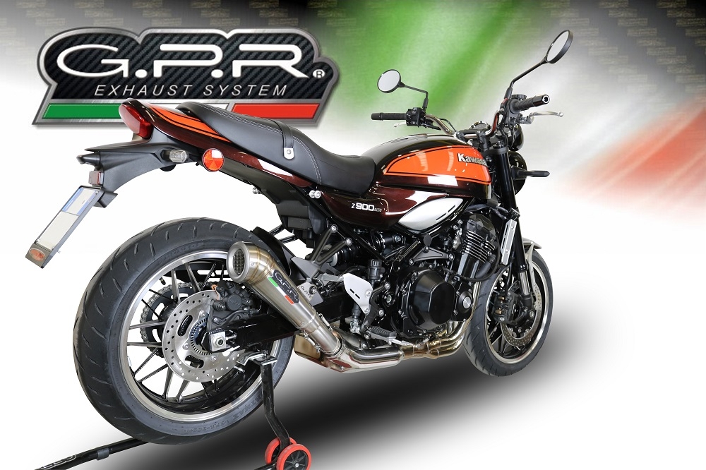 Exhaust compatible with Kawasaki Z900RS 2021-2024, Powercone Evo, Slip-on exhaust including removable db killer and link pipe, EPA-compliant 