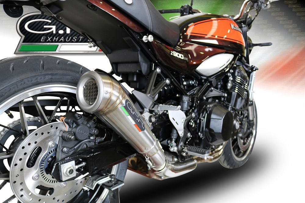 Exhaust compatible with Kawasaki Z900RS 2021-2024, Powercone Evo, Slip-on exhaust including removable db killer and link pipe, EPA-compliant 