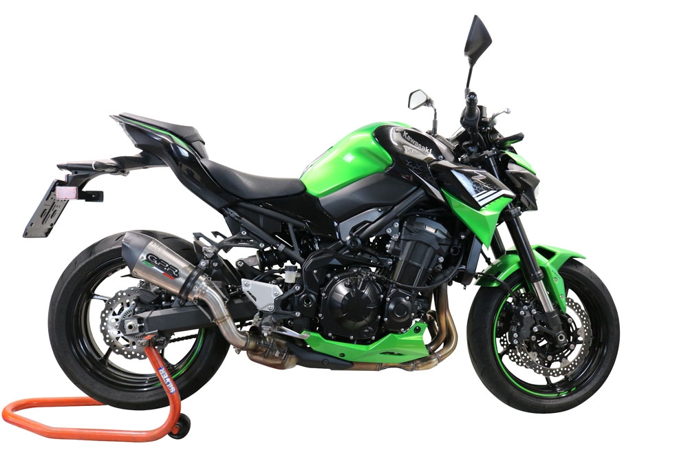 GPR exhaust compatible with  Kawasaki Z-900E 2017-2020, New Grand Prix Evo Titanium, Slip-on exhaust including removable db killer and link pipe, EPA-compliant 