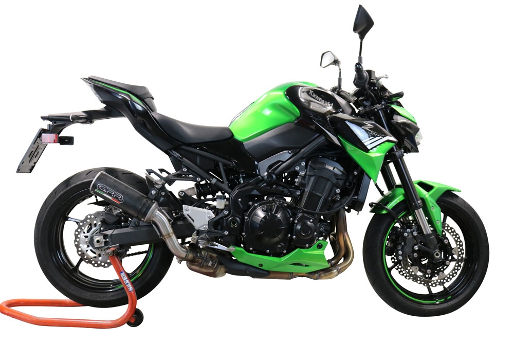 Exhaust compatible with Kawasaki Z-900 2020-2020, M3 Black Titanium, Slip-on exhaust including removable db killer and link pipe, EPA-compliant 
