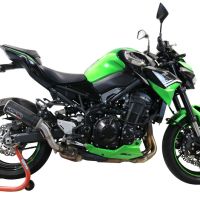 Exhaust compatible with Kawasaki Z-900 2020-2020, M3 Black Titanium, Slip-on exhaust including removable db killer and link pipe, EPA-compliant 