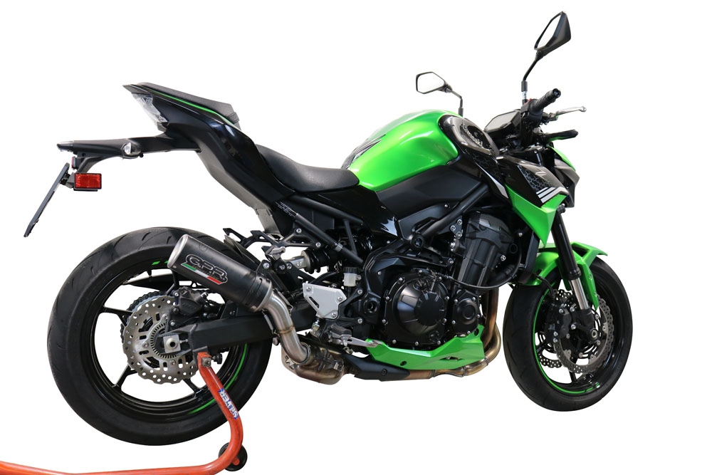 Exhaust compatible with Kawasaki Z-900 2020-2020, M3 Black Titanium, Slip-on exhaust including removable db killer and link pipe, EPA-compliant 