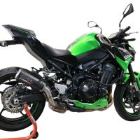 Exhaust compatible with Kawasaki Z-900 2020-2020, M3 Black Titanium, Slip-on exhaust including removable db killer and link pipe, EPA-compliant 