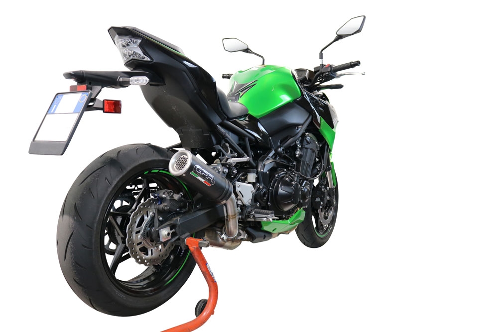 Exhaust compatible with Kawasaki Z-900 2020-2020, M3 Black Titanium, Slip-on exhaust including removable db killer and link pipe, EPA-compliant 