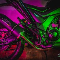 Exhaust compatible with Zontes Gk 125 2022-2024, Furore Nero, Full system exhaust, including removable db killer 