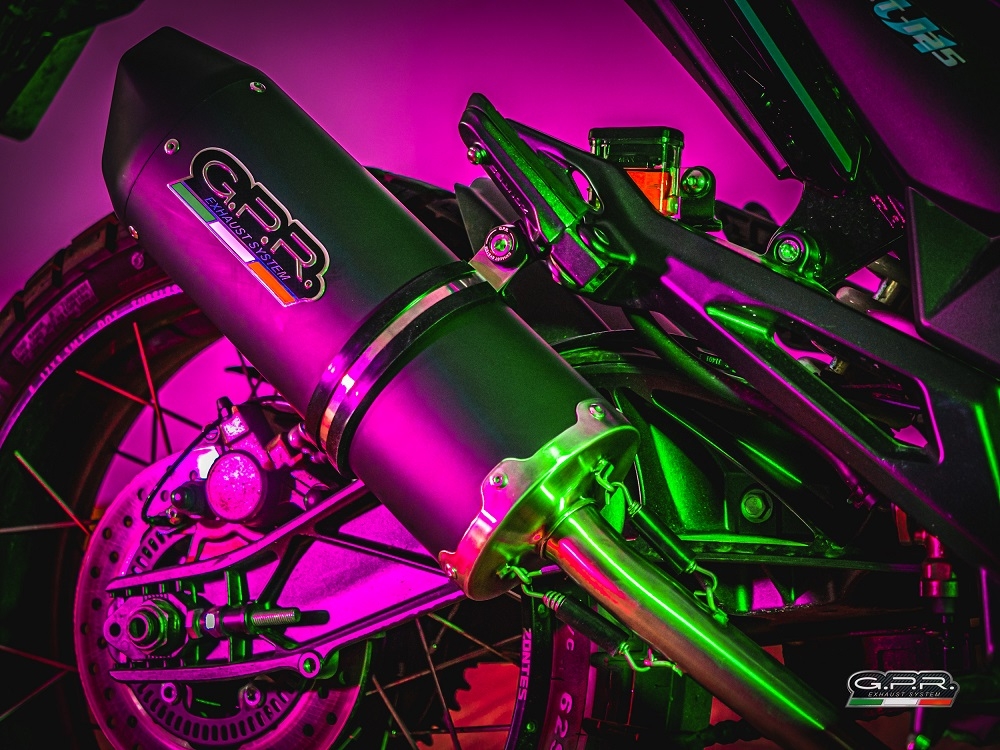 GPR exhaust compatible with Zontes Zt 125 G1 - U - U1 - Z2 2020-2024, Furore Evo4 Nero, Homologated legal full system exhaust, including removable db killer and catalyst 