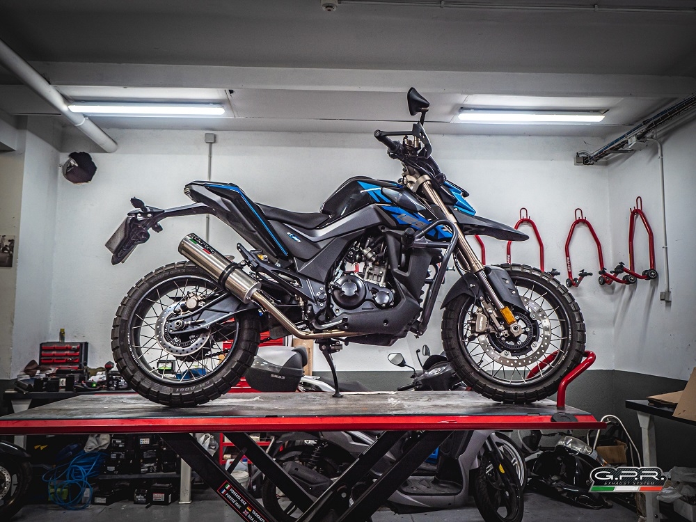 GPR exhaust compatible with Zontes Gk 125 2022-2024, M3 Inox , Homologated legal full system exhaust, including removable db killer and catalyst 