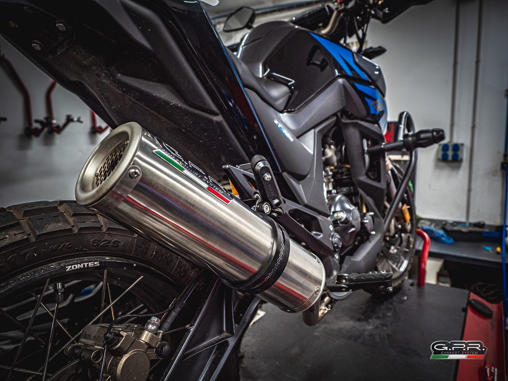 GPR exhaust compatible with Zontes Gk 125 2022-2024, M3 Inox , Homologated legal full system exhaust, including removable db killer and catalyst 