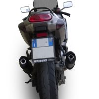 Exhaust compatible with Kawasaki ZZR600 2002-2006, Furore Nero, Dual slip-on including removable db killers and link pipes, EPA-compliant 