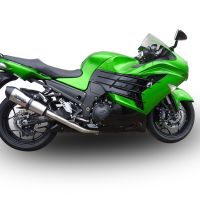 GPR exhaust compatible with  Kawasaki ZX-14R 2012-2016, New Grand Prix Evo Titanium, Dual slip-on including removable db killers and link pipes, not EPA-compliant 