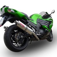 Exhaust compatible with Kawasaki ZX-14R 2008-2011, Trioval, Dual slip-on including removable db killers and link pipes, not EPA-compliant 