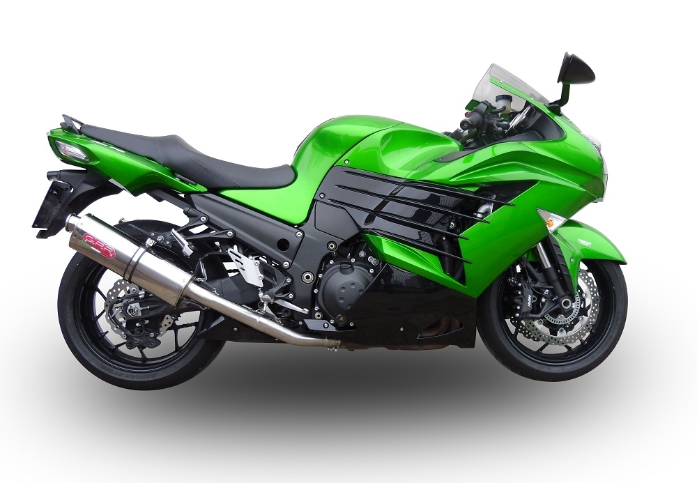 Exhaust compatible with Kawasaki ZX-14R 2008-2011, Trioval, Dual slip-on including removable db killers and link pipes, not EPA-compliant 
