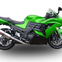 Exhaust compatible with Kawasaki ZX-14R 2008-2011, Trioval, Dual slip-on including removable db killers and link pipes, not EPA-compliant 