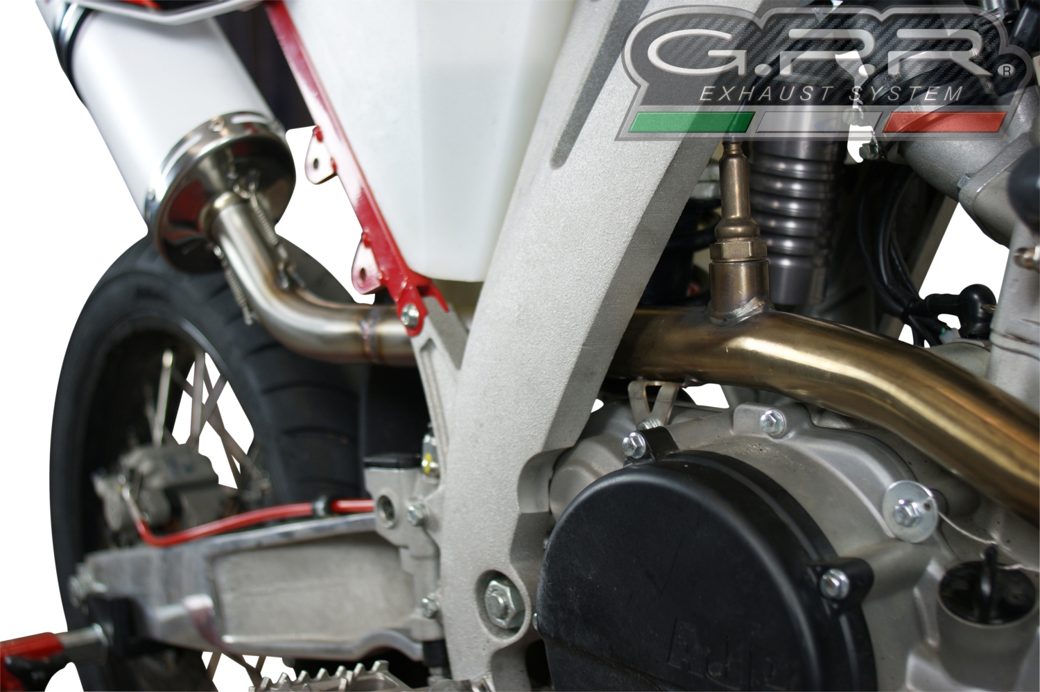 Exhaust compatible with Ajp PR5 2015-2018, Albus Ceramic, Slip-on exhaust including removable db killer and link pipe, EPA-compliant not necessary 