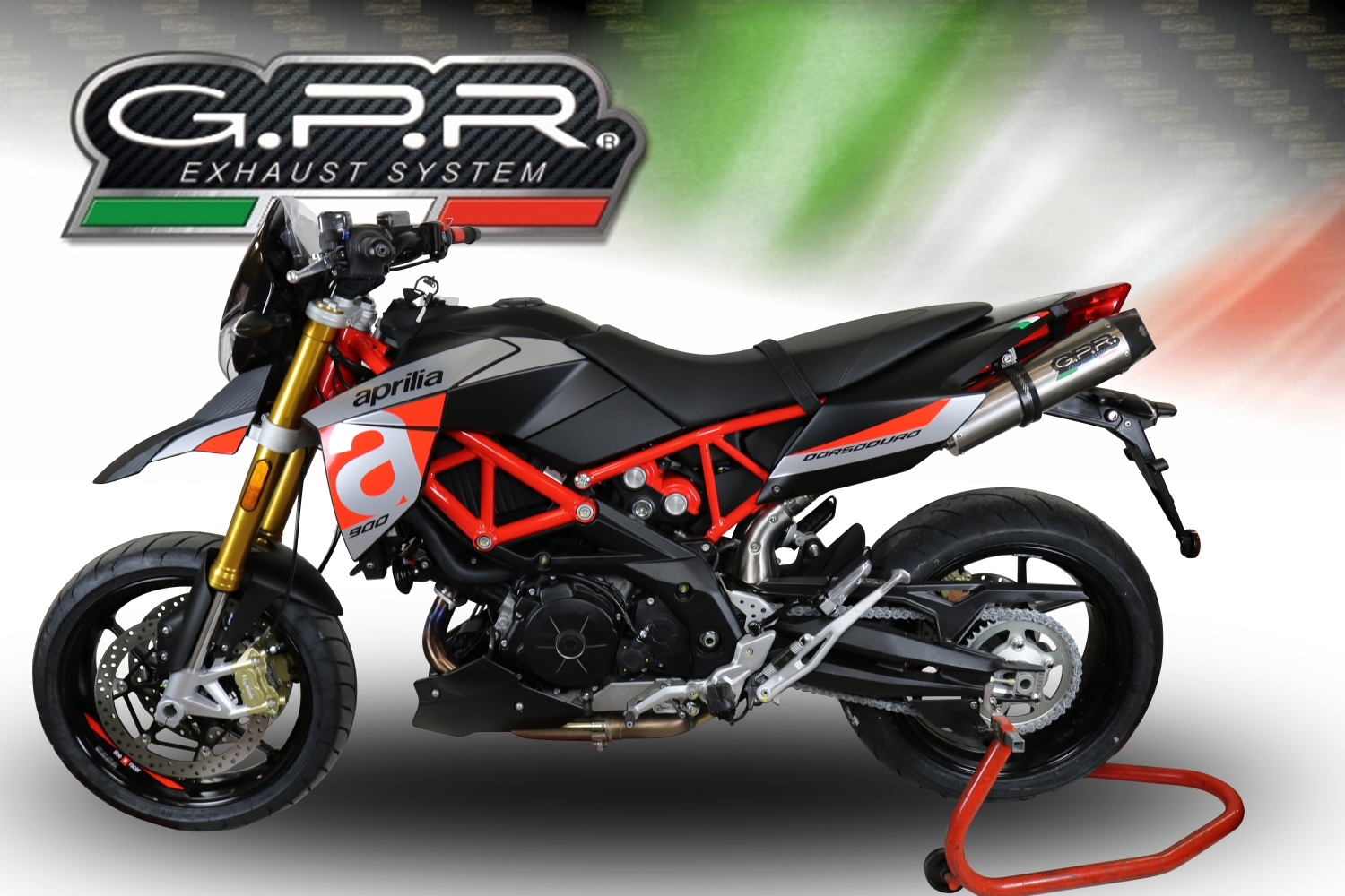GPR exhaust compatible with  Aprilia Shiver 900 2017-2020, New Grand Prix Evo Titanium, Dual slip-on including removable db killers and link pipes, EPA-compliant 
