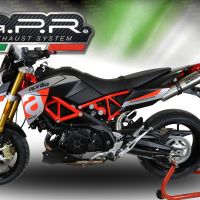 GPR exhaust compatible with  Aprilia Shiver 900 2017-2020, New Grand Prix Evo Titanium, Dual slip-on including removable db killers and link pipes, EPA-compliant 