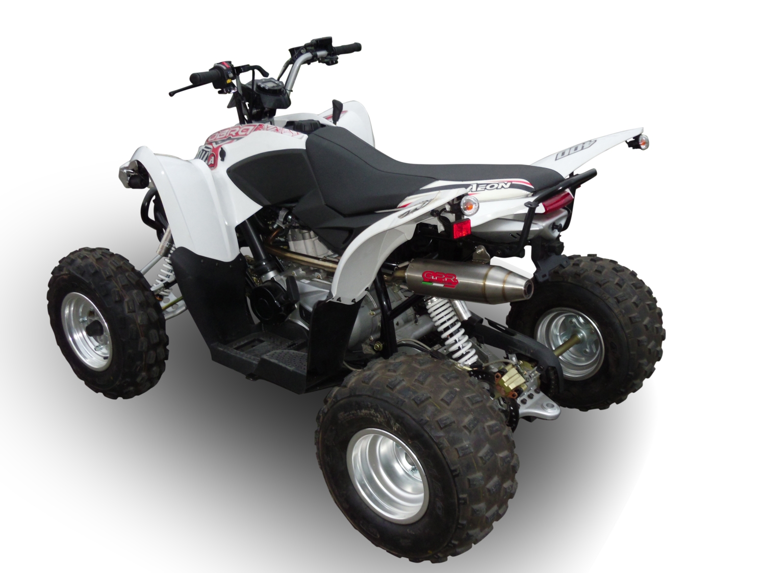 Exhaust compatible with Aeon Cobra 400 2017-2020, Deeptone Atv, Full system exhaust, including removable db killer, EPA-compliance NOT required 