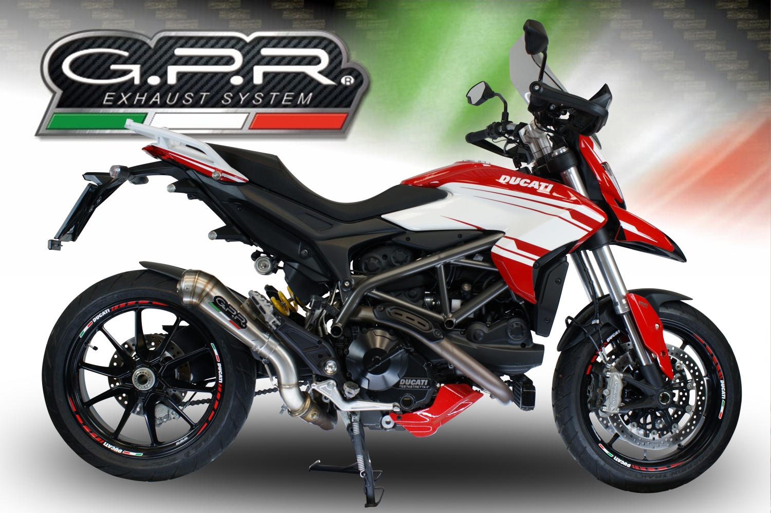 Exhaust compatible with Ducati Hyperstrada - Hypermotard 939 EURO 4 2016-2019, Powercone Evo, Slip-on exhaust including link pipe and removable db killer 