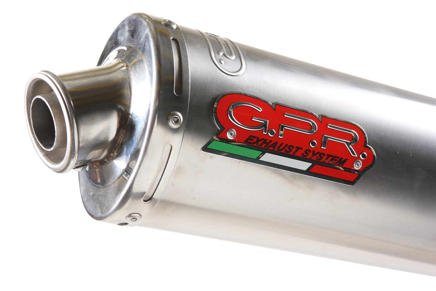 Exhaust compatible with Hyosung Comet 250 GT - R 2001-2014, Inox Tondo, Bolt-on silencer including removable db killer, EPA-compliant 