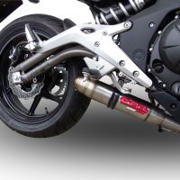 GPR exhaust compatible with Kawasaki Er 6 N - F  2012-2016, Deeptone Inox, Homologated legal full system exhaust, including removable db killer and catalyst 