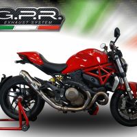 Exhaust compatible with Ducati Monster 1200 1200S 1200R 2017-2021, Powercone Evo, Slip-on exhaust including link pipe and removable db killer 